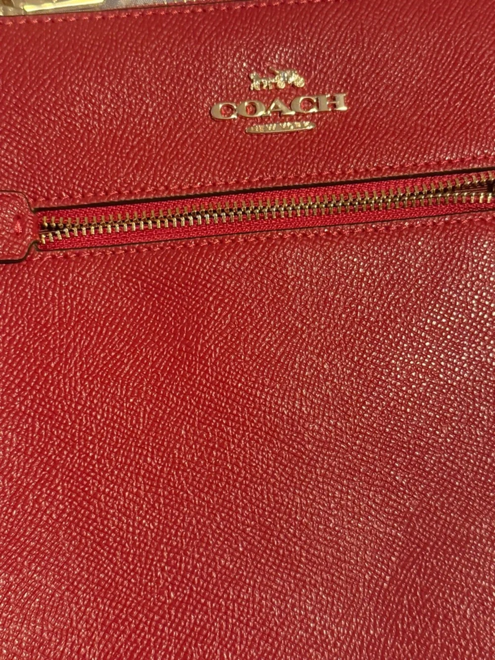 Coach Crossbody Bag in Red with Gold Hardware - Picture 3 of 7